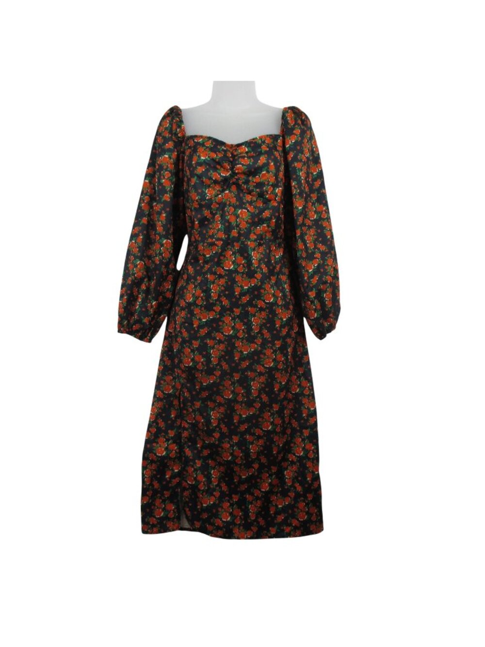 Eilly Bazar Milkmaid Midi Dress L Floral Babydoll Coquette Cottagecore Dainty